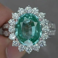 Prstenovi luksuzni elegantni dijamantni zeleni sunčevi cvijet cirkon probijen prsten dame nakit