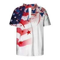 Amidoa Muškarci Ležerni postolja USA USA zastava Štampanje pulover vrhovi Fitness Sports Short rukavi