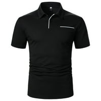 Muške polovice s kratkim rukavima Redovna fit Preppy odjeća na otvorenom Sportska ruka majica Black