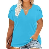 Zpanxa prevelike majice za žene casual solid color s kratkim rukavima V izrez košulje Tunic The Tuntovi