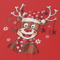 Fanvereka Božićna porodica Pajamas Podudaranje postavljenih majica s dugim rukavima Tors Plaid Hlače