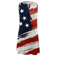 Ženska mini labava sandress Ljetna rasprodaja USA zastava Ispis Patriotsko središte za djevojke Kapetali