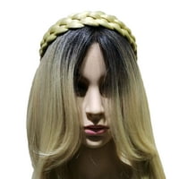 Modna žena pletenica perika za kosu za kosu za kosu široko zaglavlje za glavu za glavu