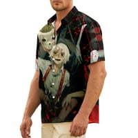 Muške havajske majice, casual gumb niz kratki rukav Tokyo Ghoul labav-fit-free-free-free top170