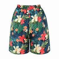 Hlače za žene Trendi kratke hlače Ljeto udobno plaže kratke hlače Elastični struk cvjetni print sa džepovima