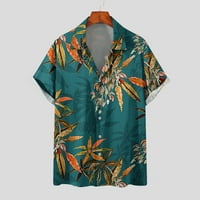 HFYIHGF muške havajske majice kratkih rukava s cvijećem tiskanim gumbom niz ljetne košulje za tropske