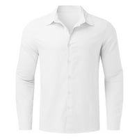 Muška majica muško ljeto pamučno posteljina čvrstog casual plus veličine labave košulje muške navratnike
