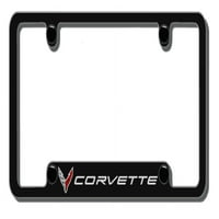 Chevrolet Corvette Logo Black cink metalna licenčna ploča Okvir službenog licenca