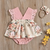 Dječja djevojka odjeća Ljeto kratkih rukava Bodi, slatka dječja suknja odjeća za mališane ružičaste