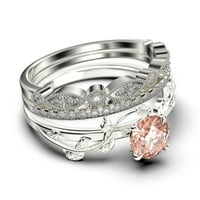 VINE list prsten, boho & hipi 2. Carat Round Cut morgatit i dijamantni moissitni prsten za angažman,