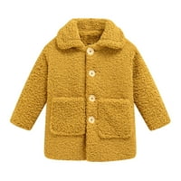 Odjeća za dijete Unizira djecu s dugim rukavima lapeli Fuzzy gumb prema dolje čvrsti kaputi dječaci djevojke kaputi za jakne