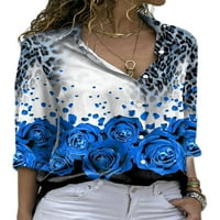 Paille ženske majice s dugim rukavima Elegantni poslovni vrhovi rever izrez za odmor tunika košulja
