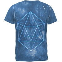 Sveta geometrija ikosahedronski kristalni vjetar na sve strane muške majice