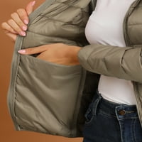 Allegra K ženski s kapuljač dugih rukava zatvara laganu pakirajuću jaknu