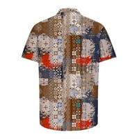 Etničke havajske majice kratki rukav Muški vintage rever gumb up majica casual tropska plaža Tee Aztec