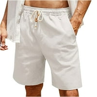 Muške pamučne posteljine jogger kratke hlače sa džepnim ljetnim diskografskim prodajom elastične struke