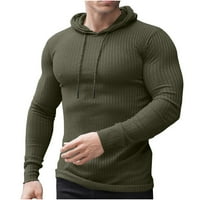 Košulje s dugim rukavima Muške odjeće za uklanjanje odjeće Moderan hoodie rebrasti tanak fit mišićni