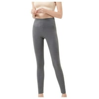 Ženske obložene termalne gamaše plus veličine struka hlače tople čvrste zimske elastične joge hlače