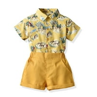 Toddler Boys Outfit cvjetni kratki rukovi Tors Shorts Baby Proljeće Ljeto Slatka Trendy Streetwear Home
