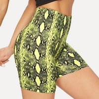 Bazyrey ženske hlače modne žene ljetne snakekin tegmi za ispis sportske casual biciklističke hlače zelena