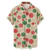 Muški božićni santa 3D digitalni gumb za tisak kratki rukav majica TOP majica na plaži Majica Muški