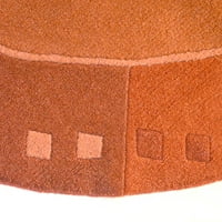 Rugsotički tepisi Ručna prekrivačica Tibbati vuna 8'x8 'okrugla pregrada savremenim svjetlom crvena