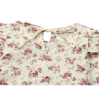 Proljetna hue Djevojka Cvjetni ruffle Tops bluza bluza kaib kaiše
