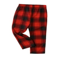 WRCNOTE WOGE XMAS Elastični struk PJ Dno Slear Sleep božićne kupaće odjeće Plaid hlače crvene mame XL