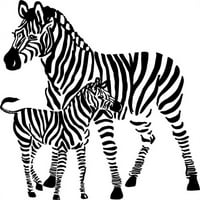 Vinilni zidni citali naljepnice za dom - Zebras životinjski elegantni zidni naljepnica za jednostavan