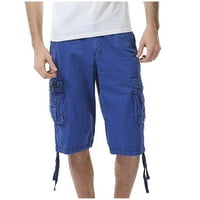 Lopecy-Sta muške kratke hlače Multi džep teretni hlače Labave casual pantalone Ravne hlače za noge Hlače