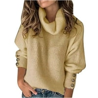 HFYIHGF ženski povremeni turteneck džemper pulover zimski osnovni dugi rukav ugodan pleteni Jumper Tops