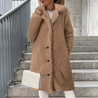 Caicj jakna za spavanje Žene plus veličina Ženski casual kaput rever bez kapuljača sa zatvaračem s kapuljačom
