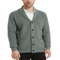 Kallspin muške vunene mješavine škara s kraljevskom kardiganom džemper s džemper s džepovima