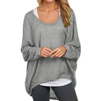 DTIDTPE ženski pulover s rukavima na vrhu ramena labavi ogromne majice duks majica Ležerna majica bluze