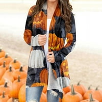 Trendy Haunt-Style Style Himyway Trick-Or-tretirati ženski kardigan Halloween elementi dugih rukava
