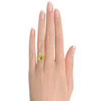 * Rylos jednostavno zabavan mačka zeleni emerald & dijamantni prsten - svibanj. Odličan prsten za ružičasto, srednje ili pokazivač. *