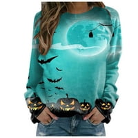 Duks Halloween Ženska majica Pumpkin majica Grafički pulover Bluza pada dugih rukava