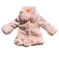 Djevojke zimski kaputi Jesen zimski ovratnik Soild Topla vunene jakne za djevojke Y2K Pink 110