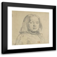 Eugène Delacroi crni moderni uokvireni muzej umjetnički print pod nazivom - portret djeteta