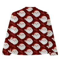 Gwiyeopda Muška božićna majica Potpuna tiskana gumba s dugim rukavima dolje Ležerne prilike za odmor