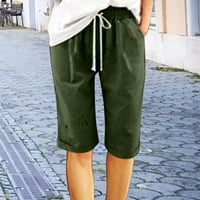 Žene Ljetne pamučne hlače hlače hlače kratke hlače za plažu sa džepom pet bodova Lighweed Capris Loose