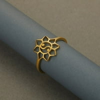 Yin Yang Lotus prsten od nehrđajućeg čelika Mandala Spirit Taoist Zen Balance Yoga Nakit