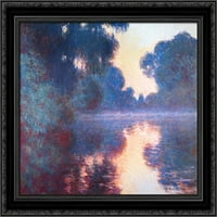 Misty Mory jutro na Seinu u bue crni ukrašeni drv ugrađen platno umjetnost Moneta, Claude
