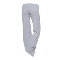Ersazi Ženske radne hlače Ženska moda Ravni džepni gumb široke pantalone za noge, pune boje casual labavo