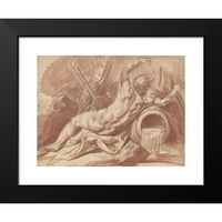 Jean-Baptiste Greuze Black Moderni uokvireni muzej Art Print pod nazivom - naslonjevanje rijeke Boga