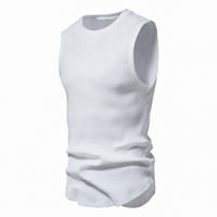 SNGXGN MENS prsluci Ležerni muški mišićni mišićni mišićni majica s majicom bijeli 5xl