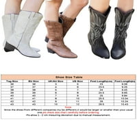 Difumos Womens Cowgirl Cowboy čizme Mid Calf Wide Calf Casual Western Boot
