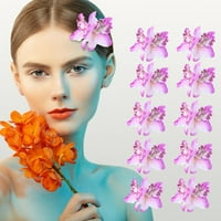 ZTTD Women Lilies Chiffon Cvijeće Klip za kosu Leptir Orhideji isječci za svadbenu vjenčanje