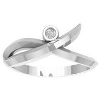Araiya Sterling Silver Diamond Bypass Band prsten, veličina 9