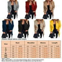 Žene Odjeća sa čvrstim bojama Radna jakna Woolen Regular Fit Office Overcoats kaput Khaki 3xl
